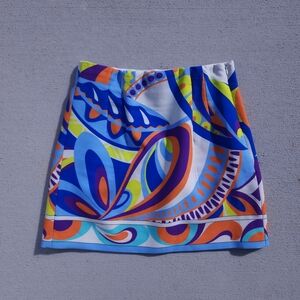 Zara Psychedelic Mini Skirt in White, Orange & Purple Size Small